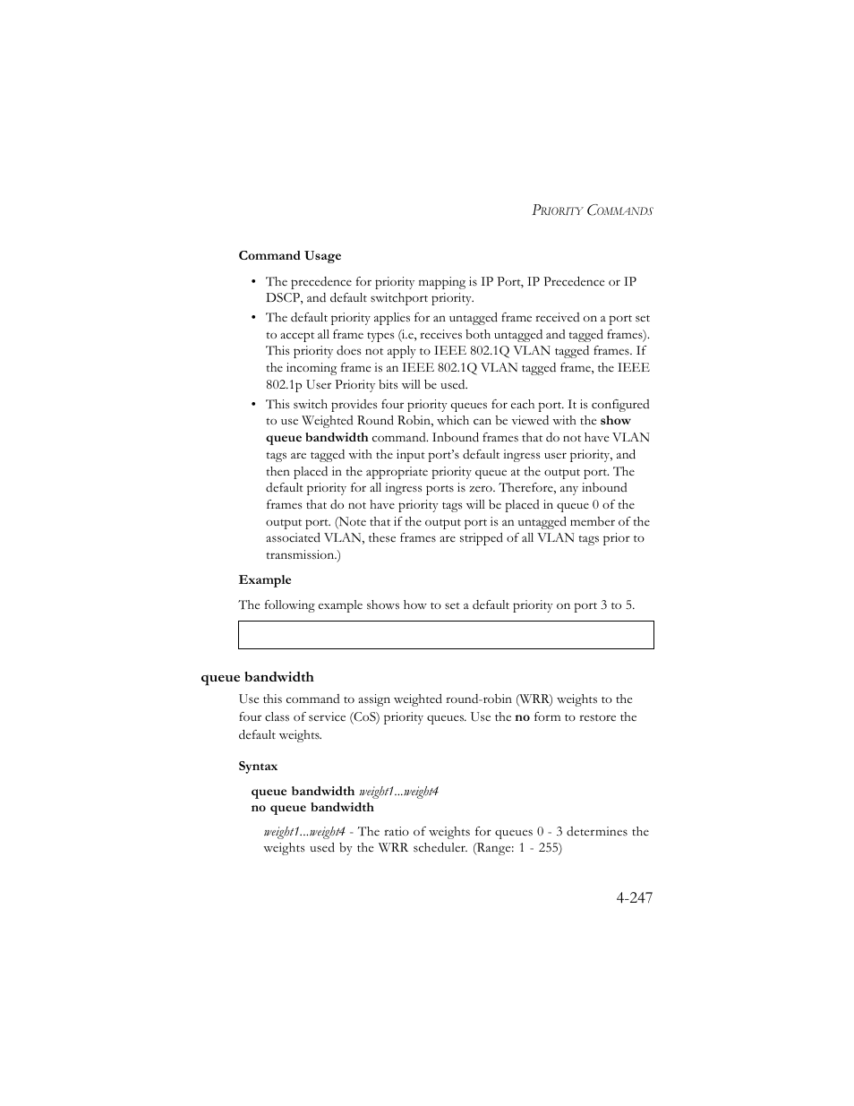 Queue bandwidth, Queue bandwidth -247, Gc 4-247 | SMC Networks SMC TigerStack III SMC6824MPE User Manual | Page 509 / 570