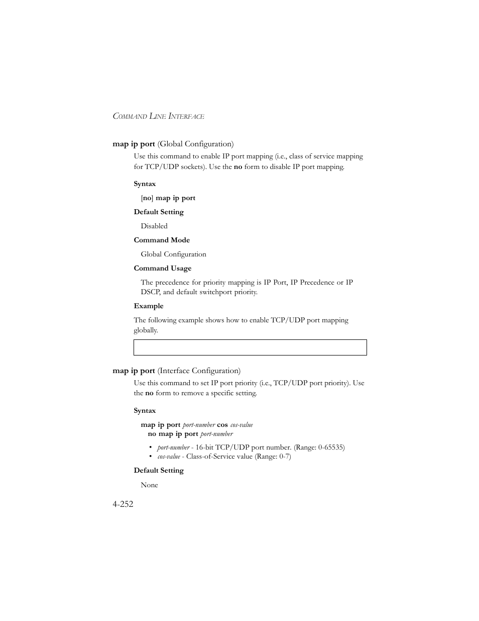 Map ip port (global configuration), Map ip port (interface configuration) | SMC Networks SMC TigerStack III SMC6824MPE User Manual | Page 514 / 570