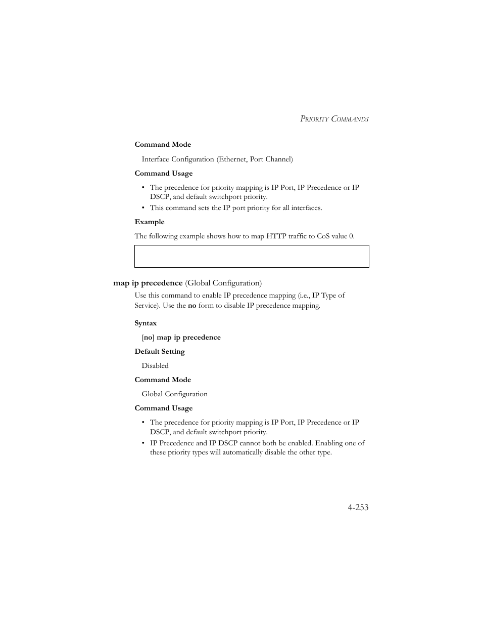 Map ip precedence (global configuration), Map ip precedence (global configuration) -253 | SMC Networks SMC TigerStack III SMC6824MPE User Manual | Page 515 / 570