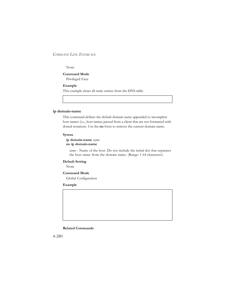 Ip domain-name, Ip domain-name -281 | SMC Networks SMC TigerStack III SMC6824MPE User Manual | Page 542 / 570