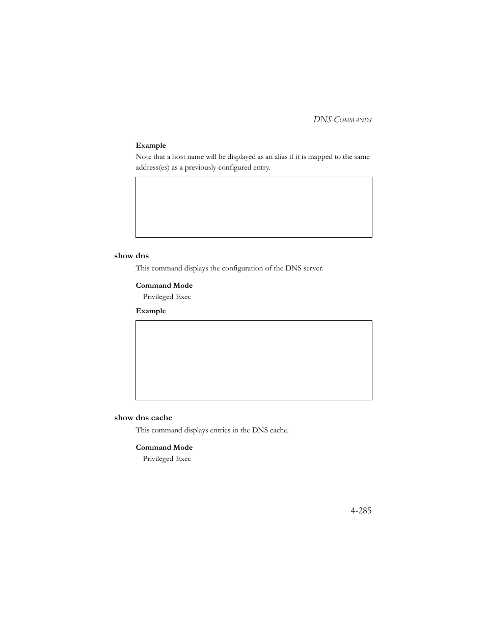 Show dns, Show dns cache, Show dns -286 show dns cache -286 | SMC Networks SMC TigerStack III SMC6824MPE User Manual | Page 547 / 570