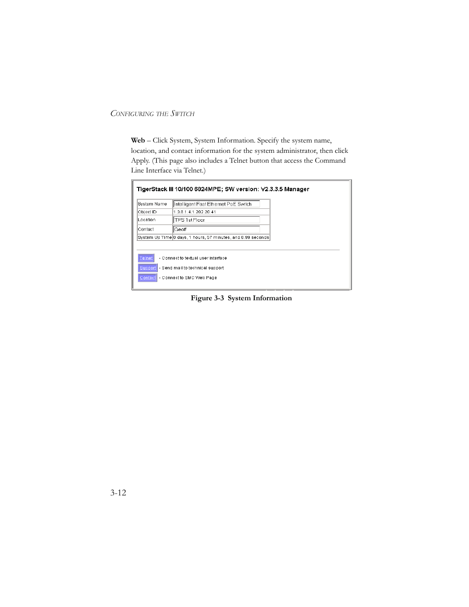 Figure 3-3, System information -12 | SMC Networks SMC TigerStack III SMC6824MPE User Manual | Page 62 / 570