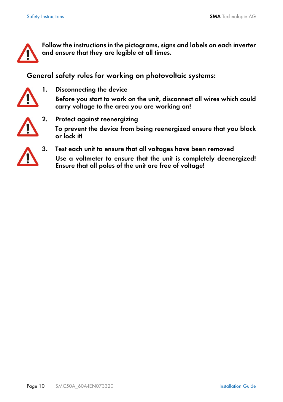 SMC Networks Sunny Mini Central SMC 5000A User Manual | Page 10 / 96