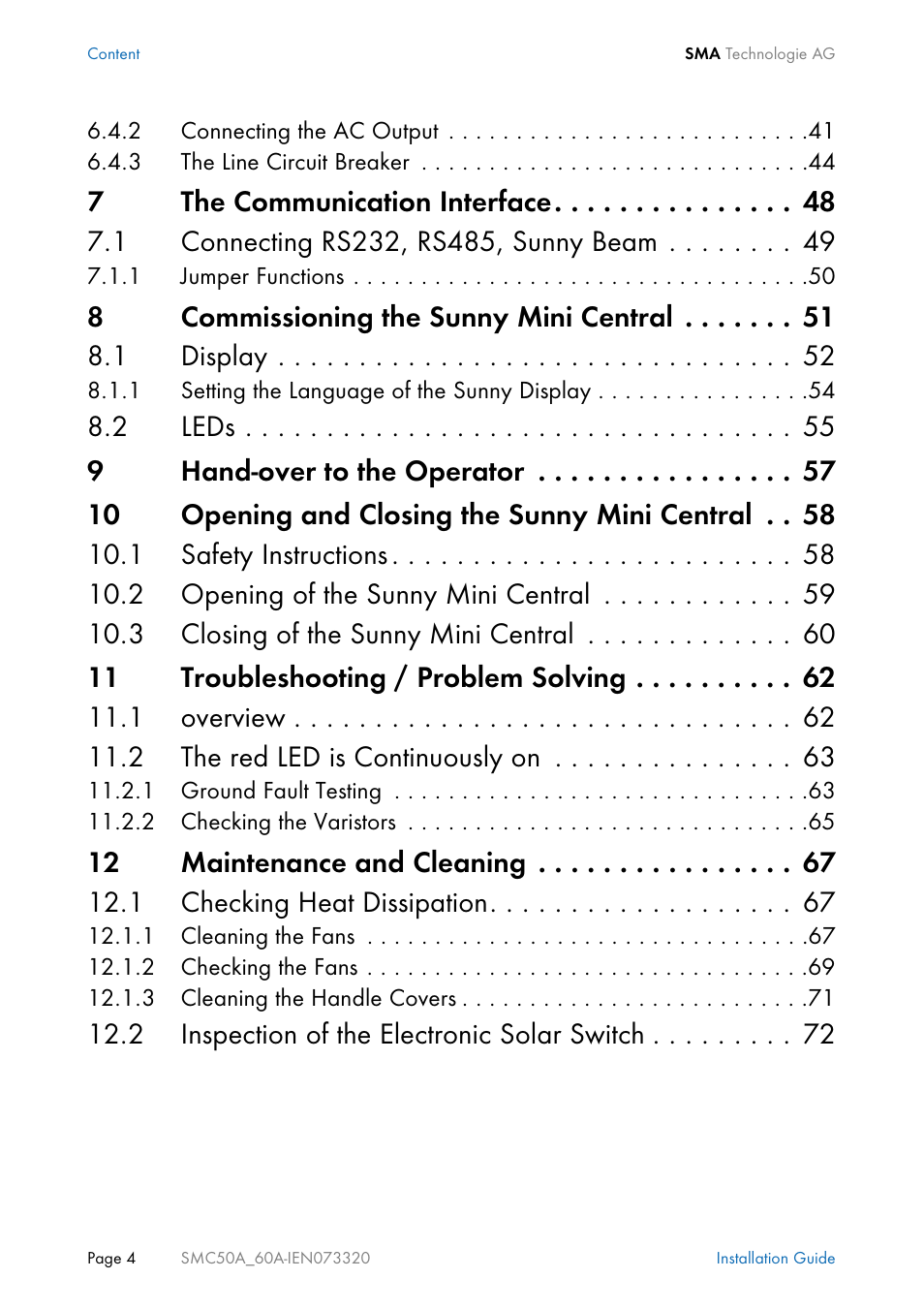 SMC Networks Sunny Mini Central SMC 5000A User Manual | Page 4 / 96