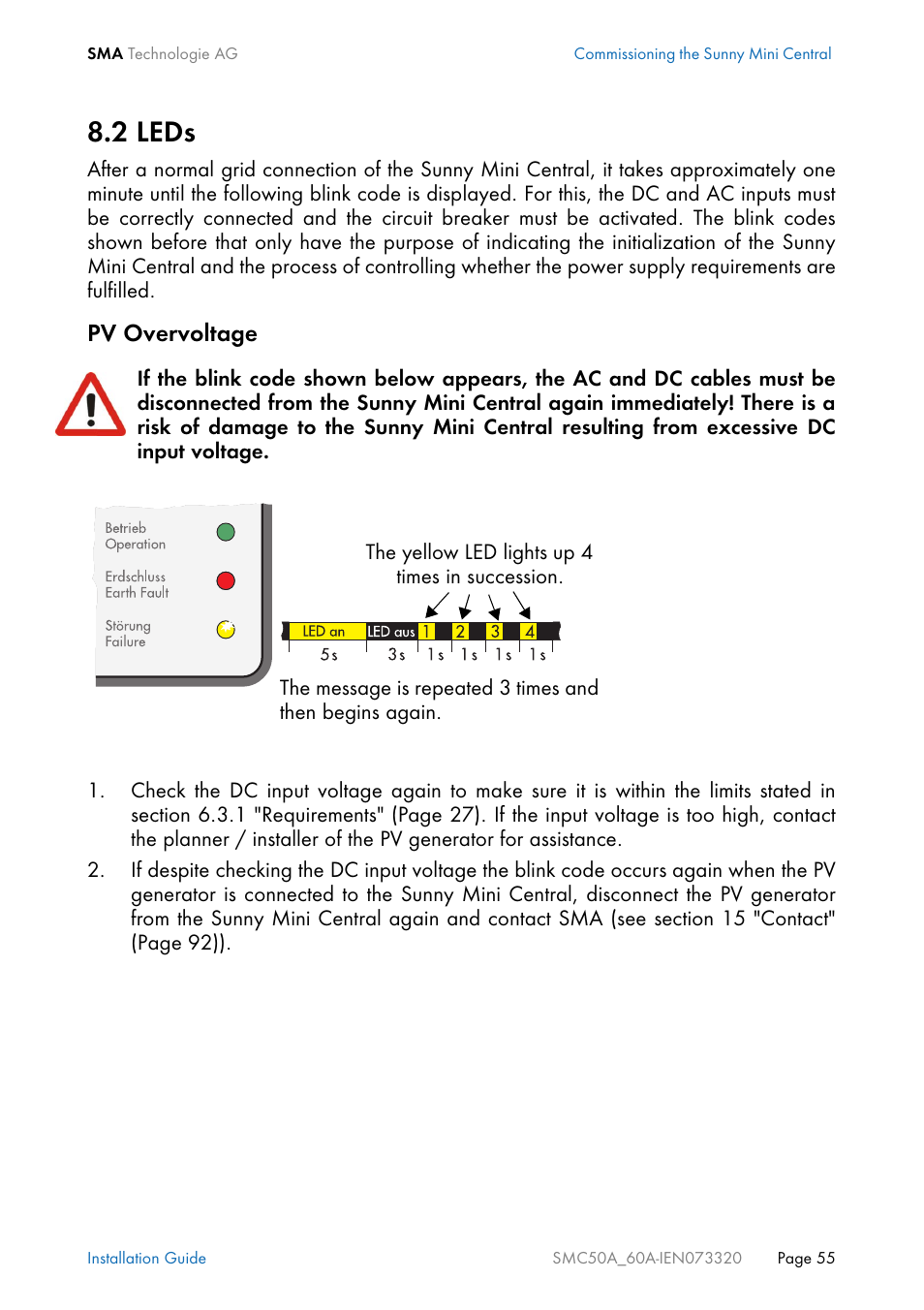 2 leds, Leds | SMC Networks Sunny Mini Central SMC 5000A User Manual | Page 55 / 96