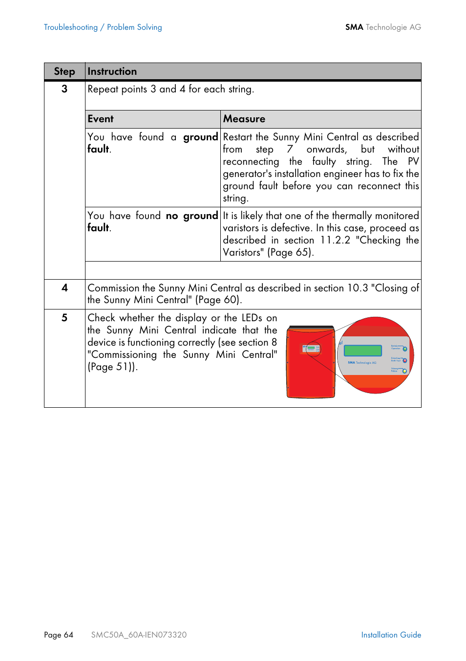 SMC Networks Sunny Mini Central SMC 5000A User Manual | Page 64 / 96