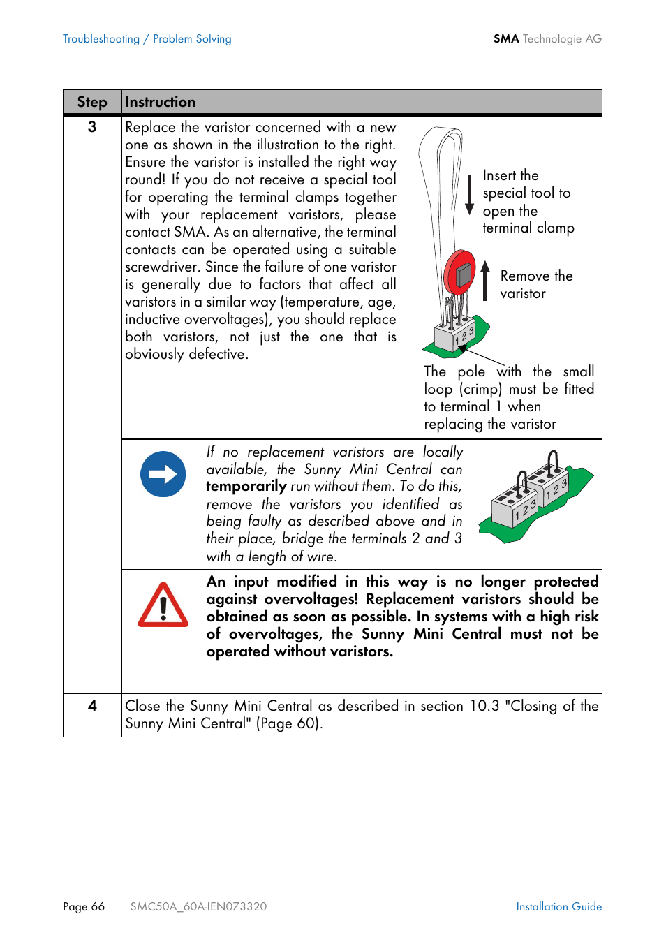 SMC Networks Sunny Mini Central SMC 5000A User Manual | Page 66 / 96