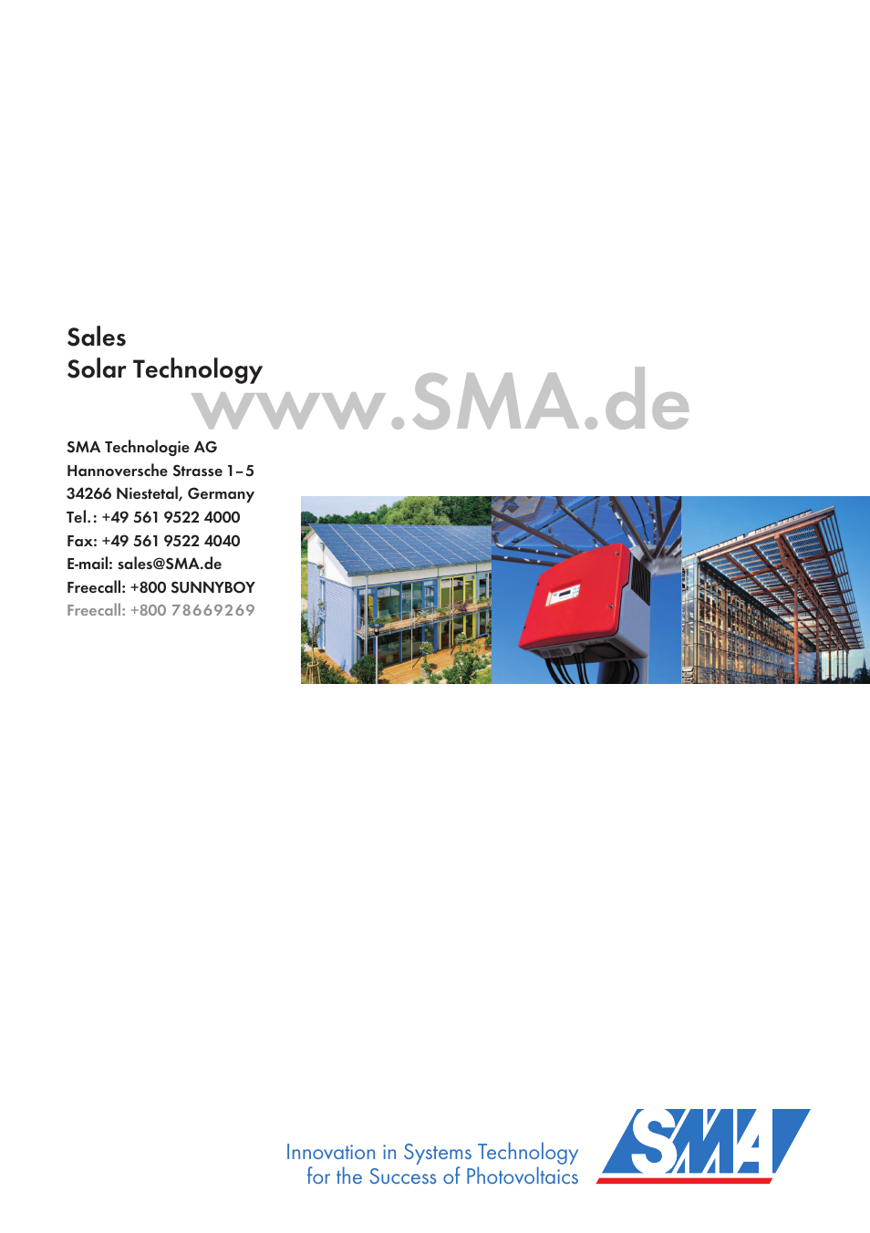 SMC Networks Sunny Mini Central SMC 5000A User Manual | Page 96 / 96