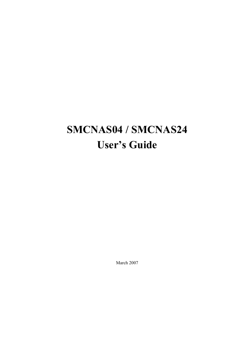 Smcnas04 / smcnas24 user’s guide | SMC Networks SMCNAS24 User Manual | Page 2 / 78