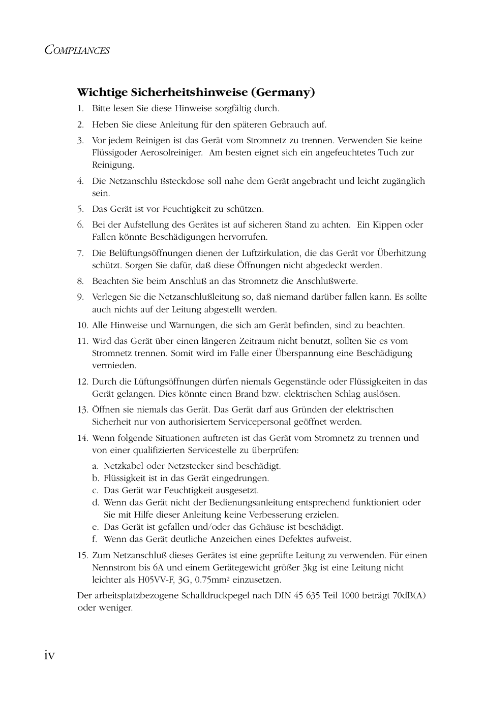 Wichtige sicherheitshinweise (germany) | SMC Networks 100 User Manual | Page 10 / 90