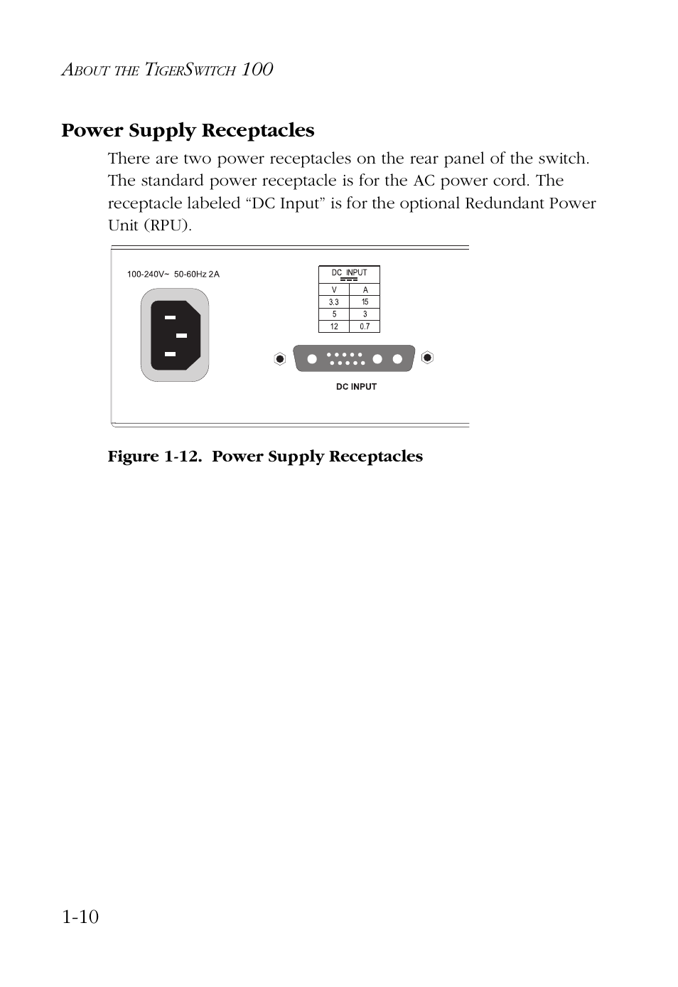Power supply receptacles, Power supply receptacles -10 | SMC Networks 100 User Manual | Page 24 / 90