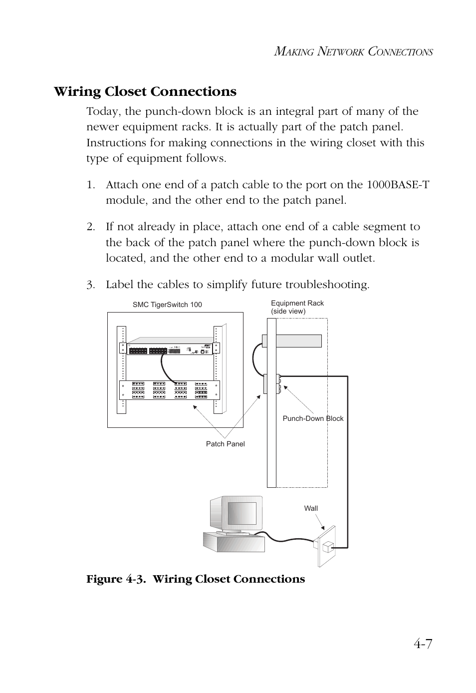 Wiring closet connections, Wiring closet connections -7, 7 wiring closet connections | SMC Networks 100 User Manual | Page 55 / 90