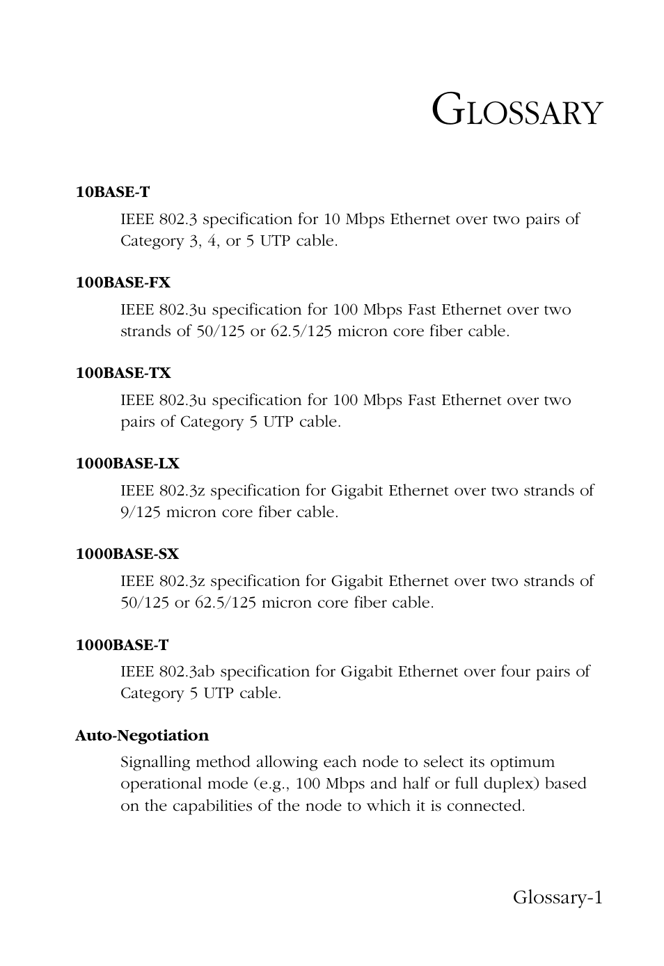 Glossary, Lossary | SMC Networks 100 User Manual | Page 79 / 90