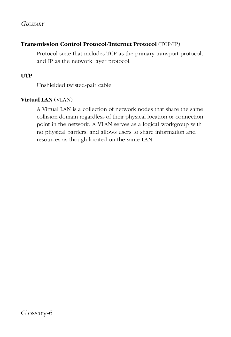 Glossary-6 | SMC Networks 100 User Manual | Page 84 / 90