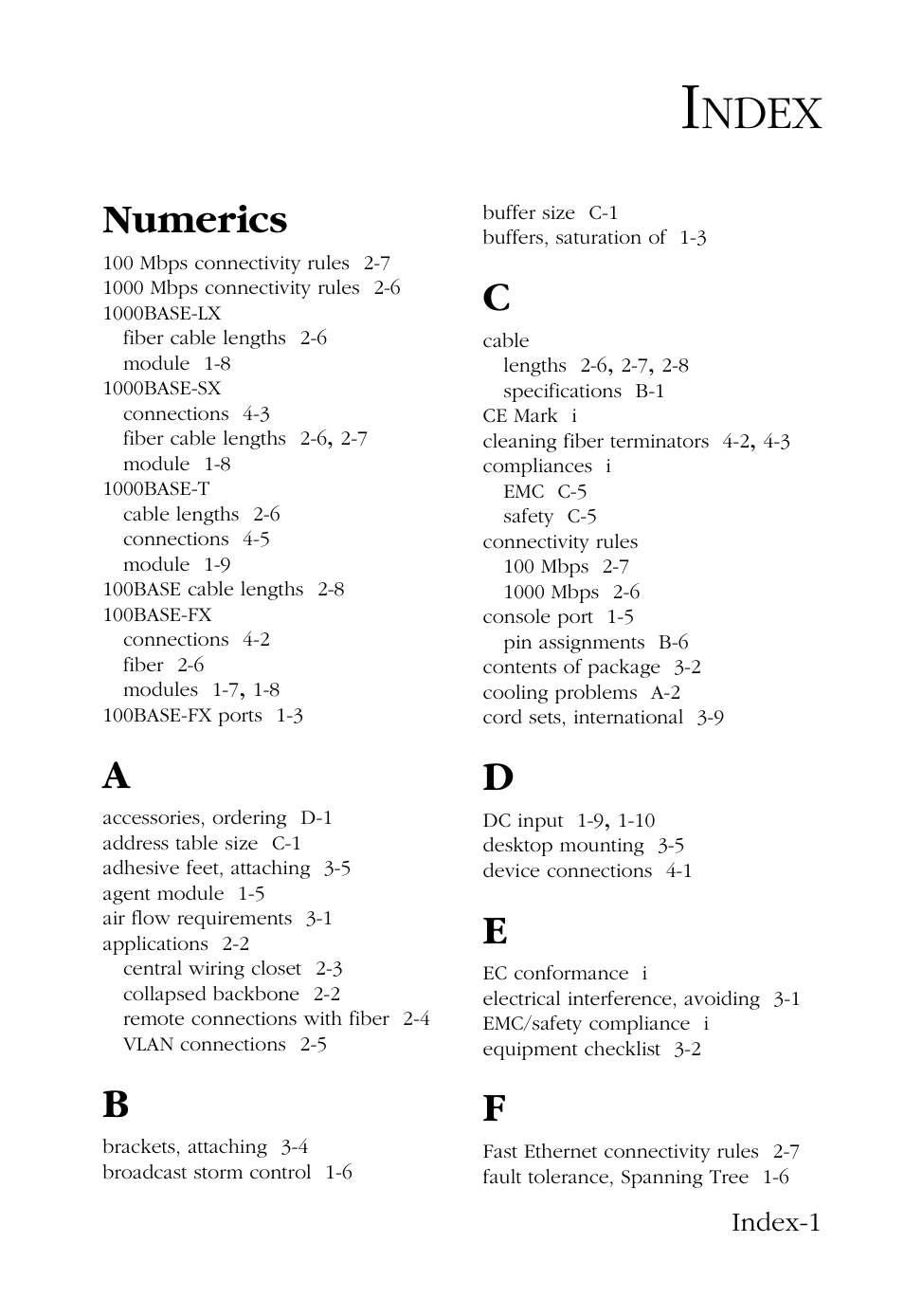 Index, Ndex, Numerics | SMC Networks 100 User Manual | Page 85 / 90