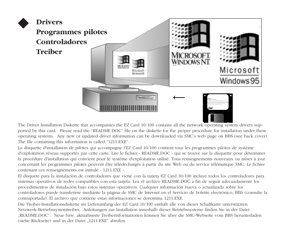 Step 7, Drivers programmes pilotes controladores treiber | SMC Networks EZ Card 10 User Manual | Page 8 / 15