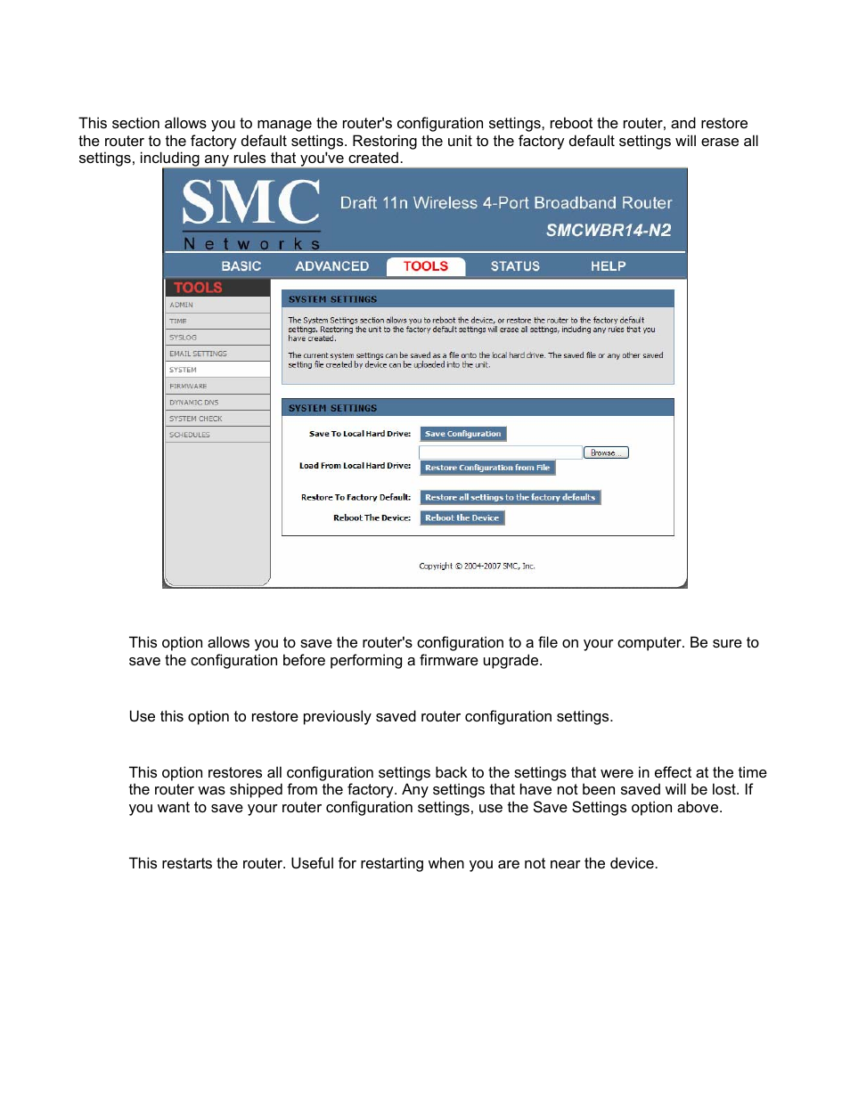 Tools_system | SMC Networks BARRICADE SMCWBR14-N2 User Manual | Page 67 / 103