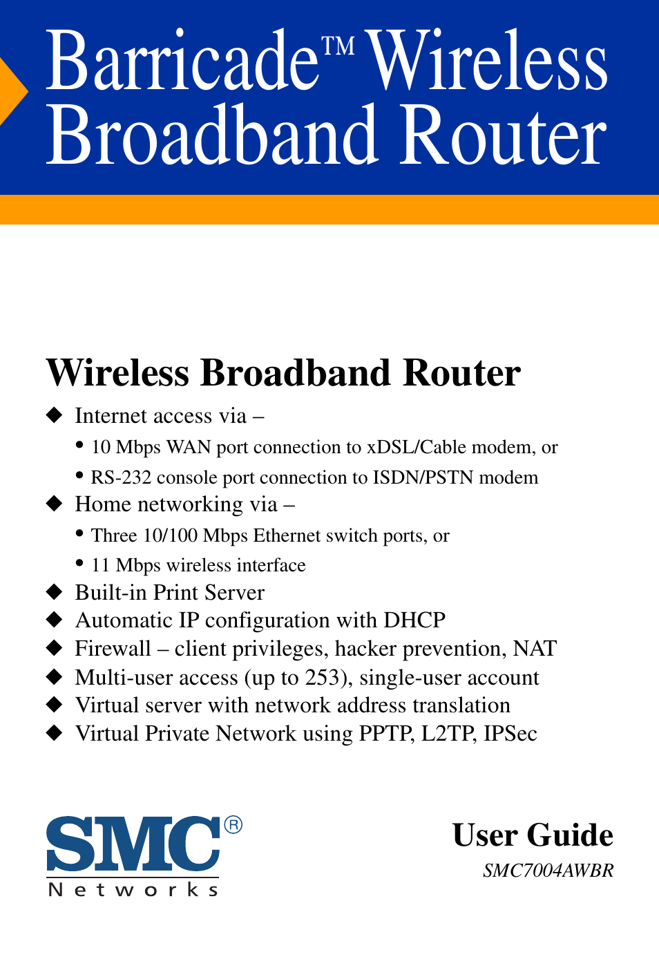 SMC Networks Barricade SMC7004AWBR User Manual | 94 pages