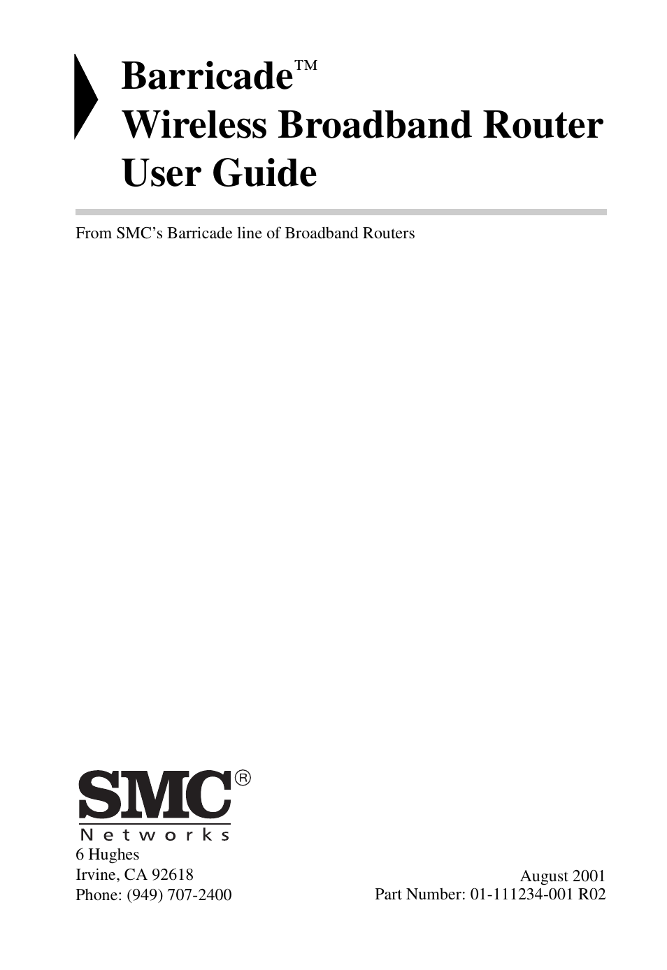 Barricade, Wireless broadband router user guide | SMC Networks Barricade SMC7004AWBR User Manual | Page 3 / 94