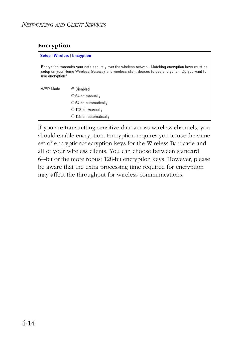 Encryption, Encryption -14 | SMC Networks Barricade SMC7004AWBR User Manual | Page 48 / 94
