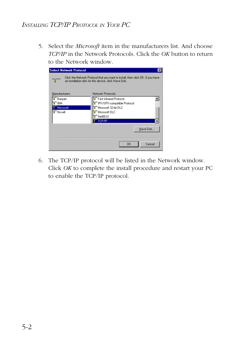 Tcp/ip p, Pc 5-2 | SMC Networks Barricade SMC7004AWBR User Manual | Page 62 / 94