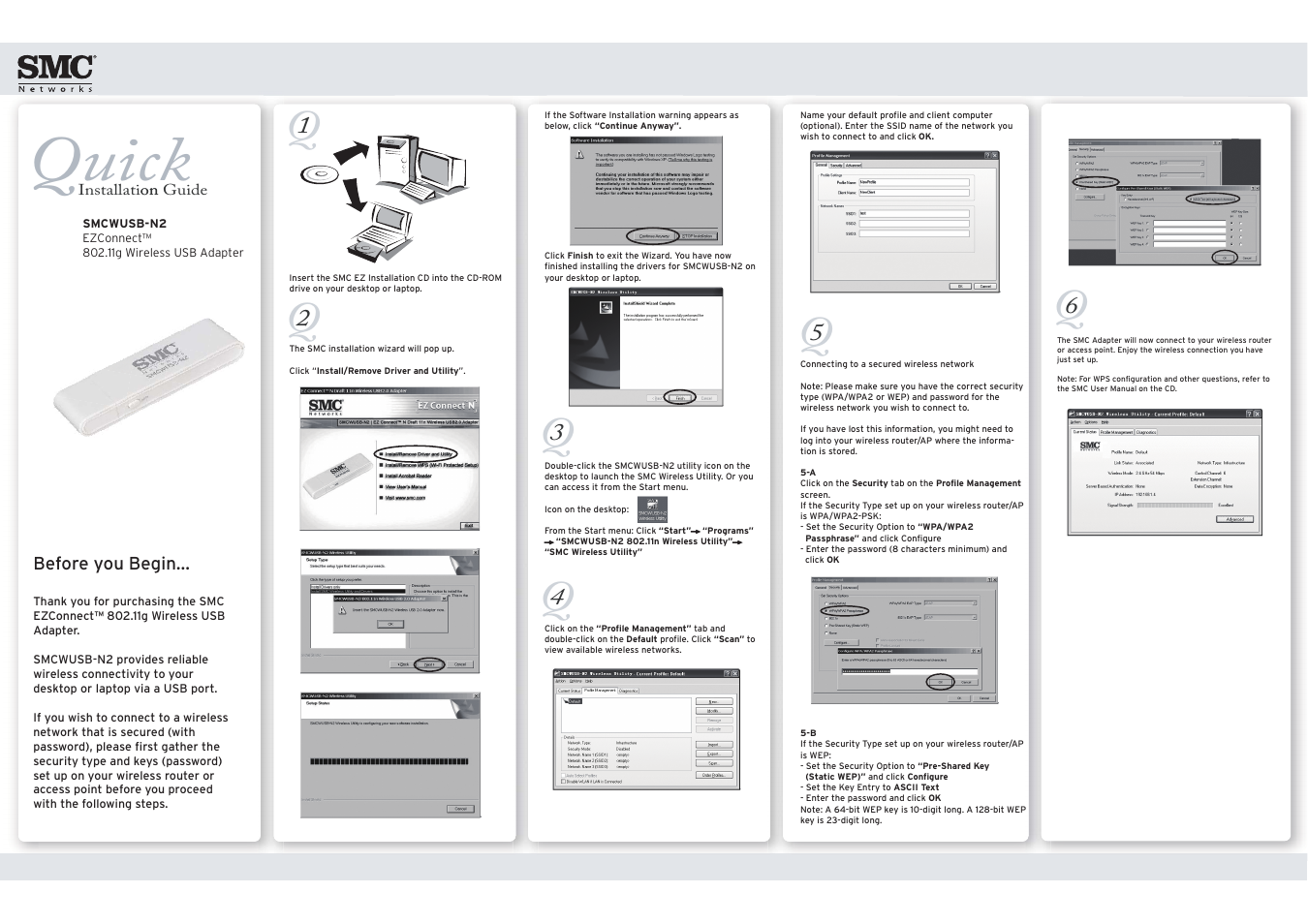 SMC Networks EZCONNECT SMCWUSB-N2 User Manual | 2 pages