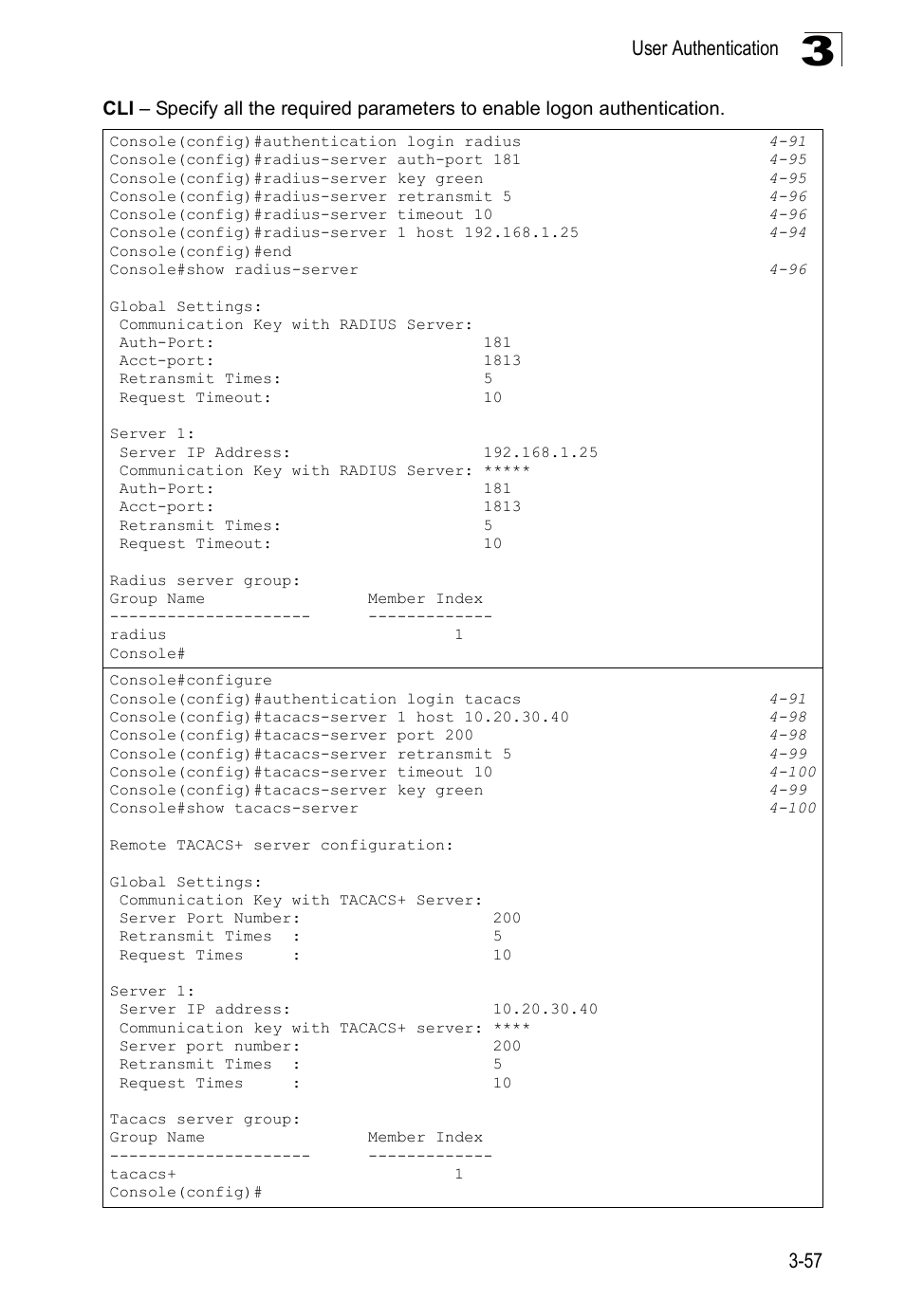 User authentication 3-57 | SMC Networks SMC Tiger 10/100 SMC6128PL2 User Manual | Page 109 / 664