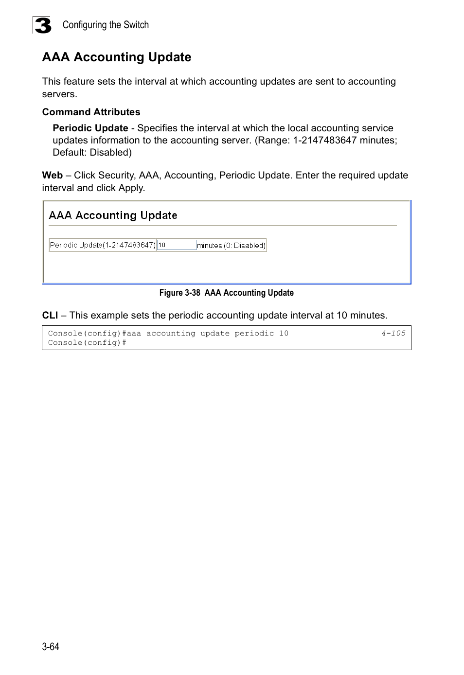 Aaa accounting update, Figure 3-38 aaa accounting update | SMC Networks SMC Tiger 10/100 SMC6128PL2 User Manual | Page 116 / 664