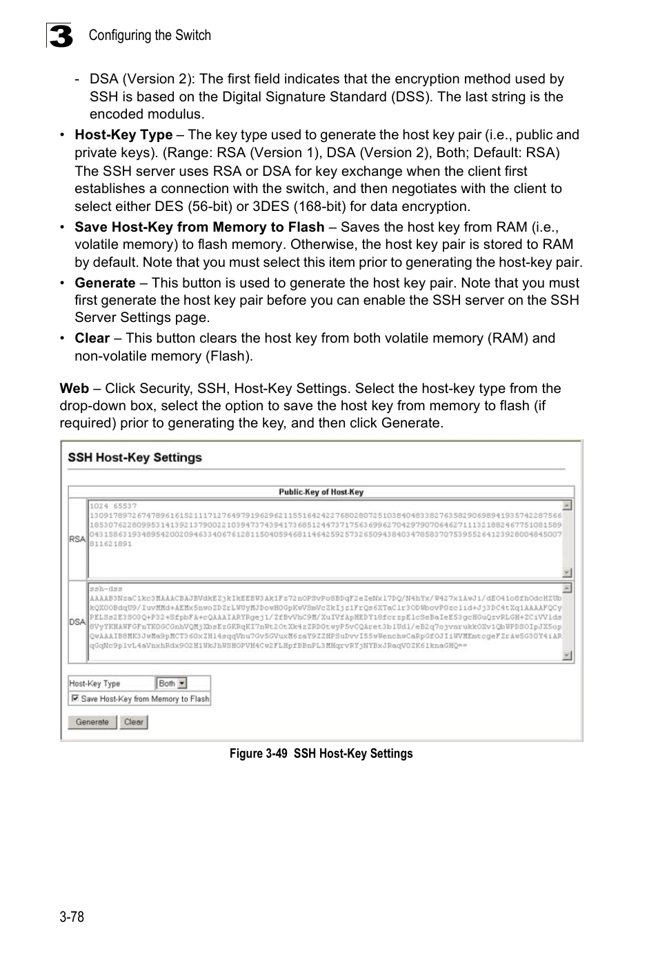 Figure 3-49, Ssh host-key settings | SMC Networks SMC Tiger 10/100 SMC6128PL2 User Manual | Page 130 / 664