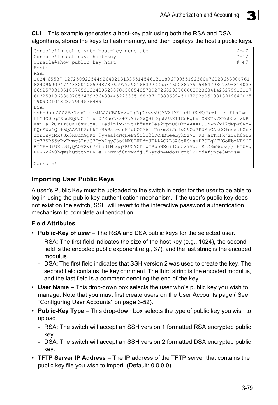 Importing user public keys | SMC Networks SMC Tiger 10/100 SMC6128PL2 User Manual | Page 131 / 664