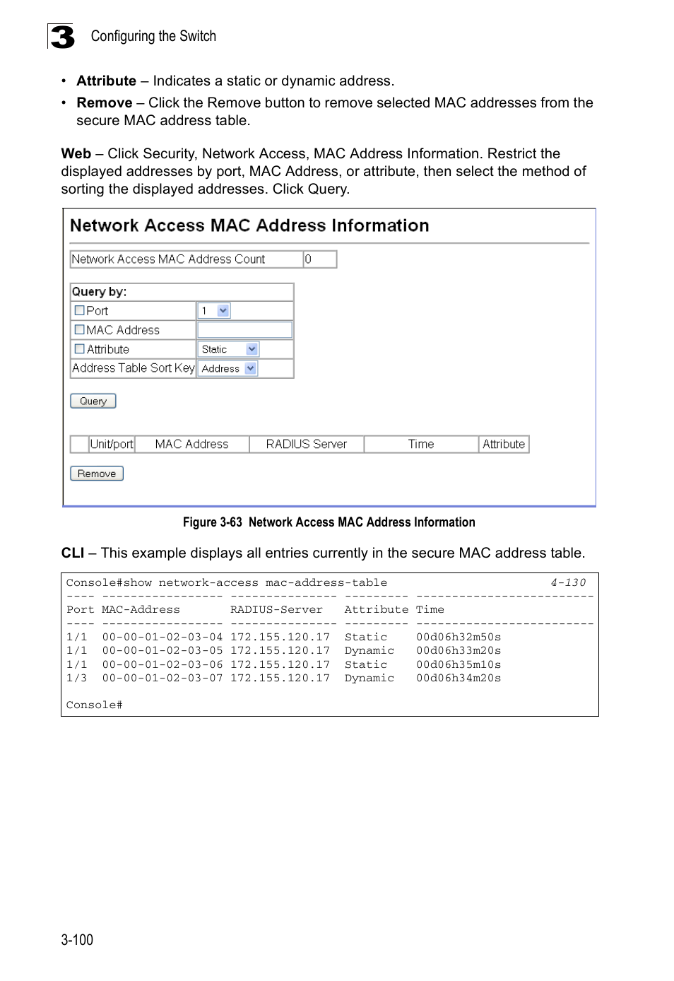 Figure 3-63, Network access mac address information | SMC Networks SMC Tiger 10/100 SMC6128PL2 User Manual | Page 152 / 664