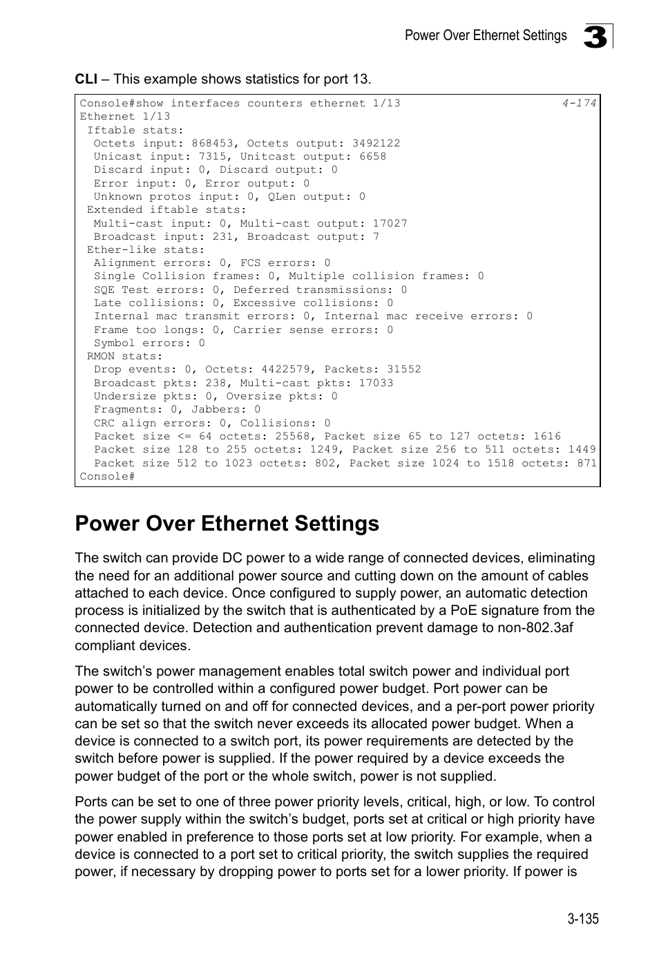 Power over ethernet settings | SMC Networks SMC Tiger 10/100 SMC6128PL2 User Manual | Page 187 / 664