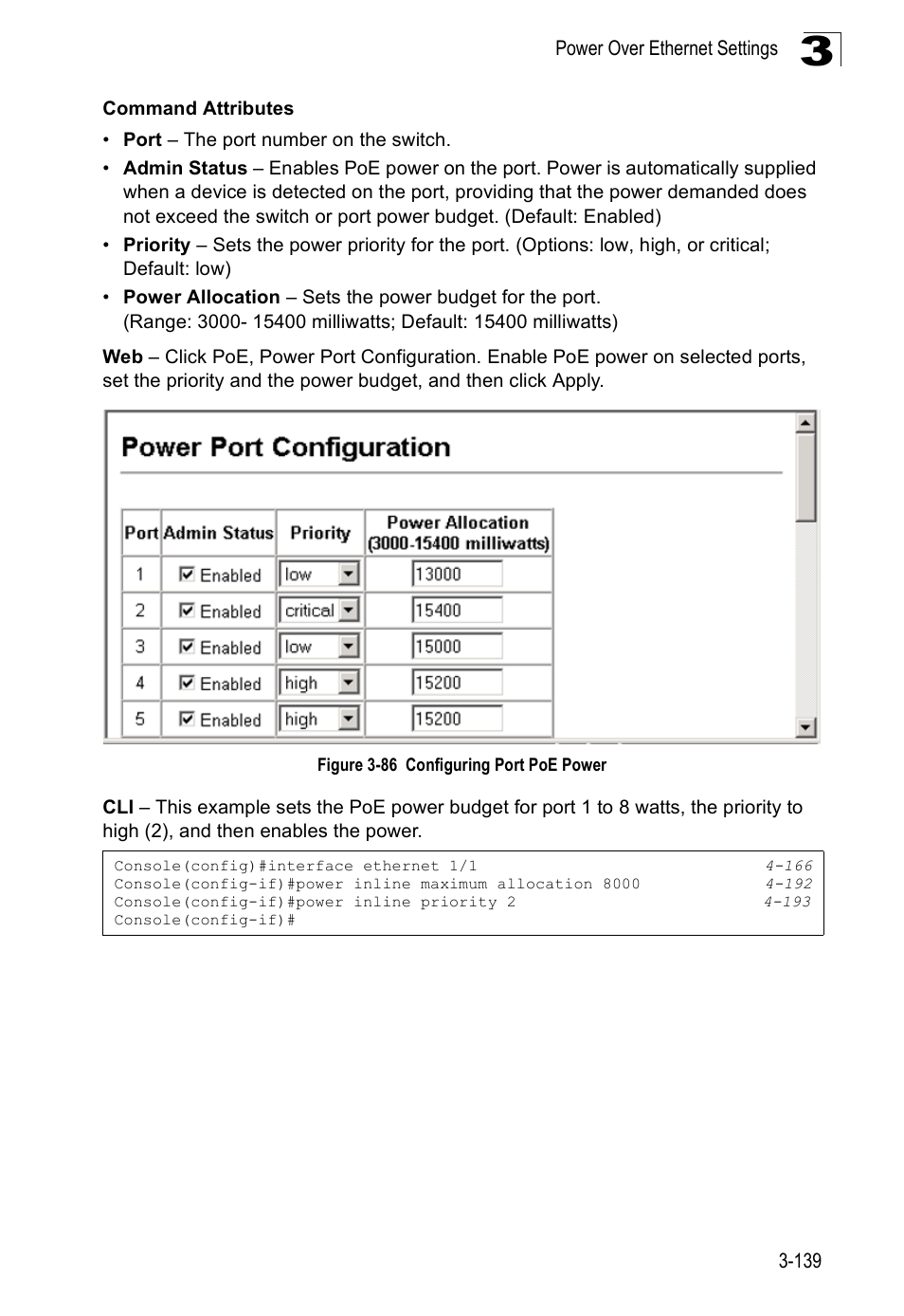 Figure 3-86, Configuring port poe power | SMC Networks SMC Tiger 10/100 SMC6128PL2 User Manual | Page 191 / 664