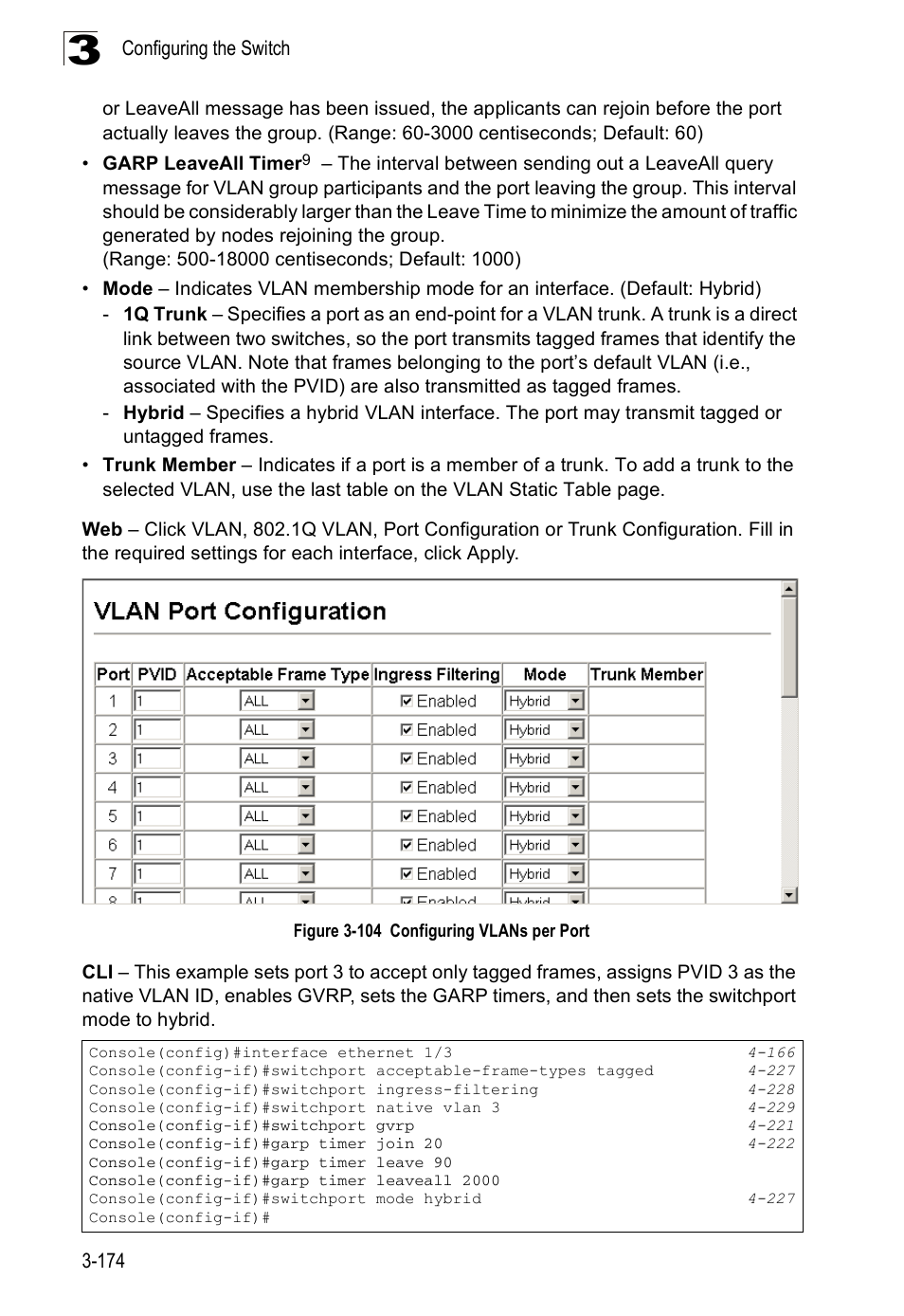 Figure 3-104 configuring vlans per port | SMC Networks SMC Tiger 10/100 SMC6128PL2 User Manual | Page 226 / 664