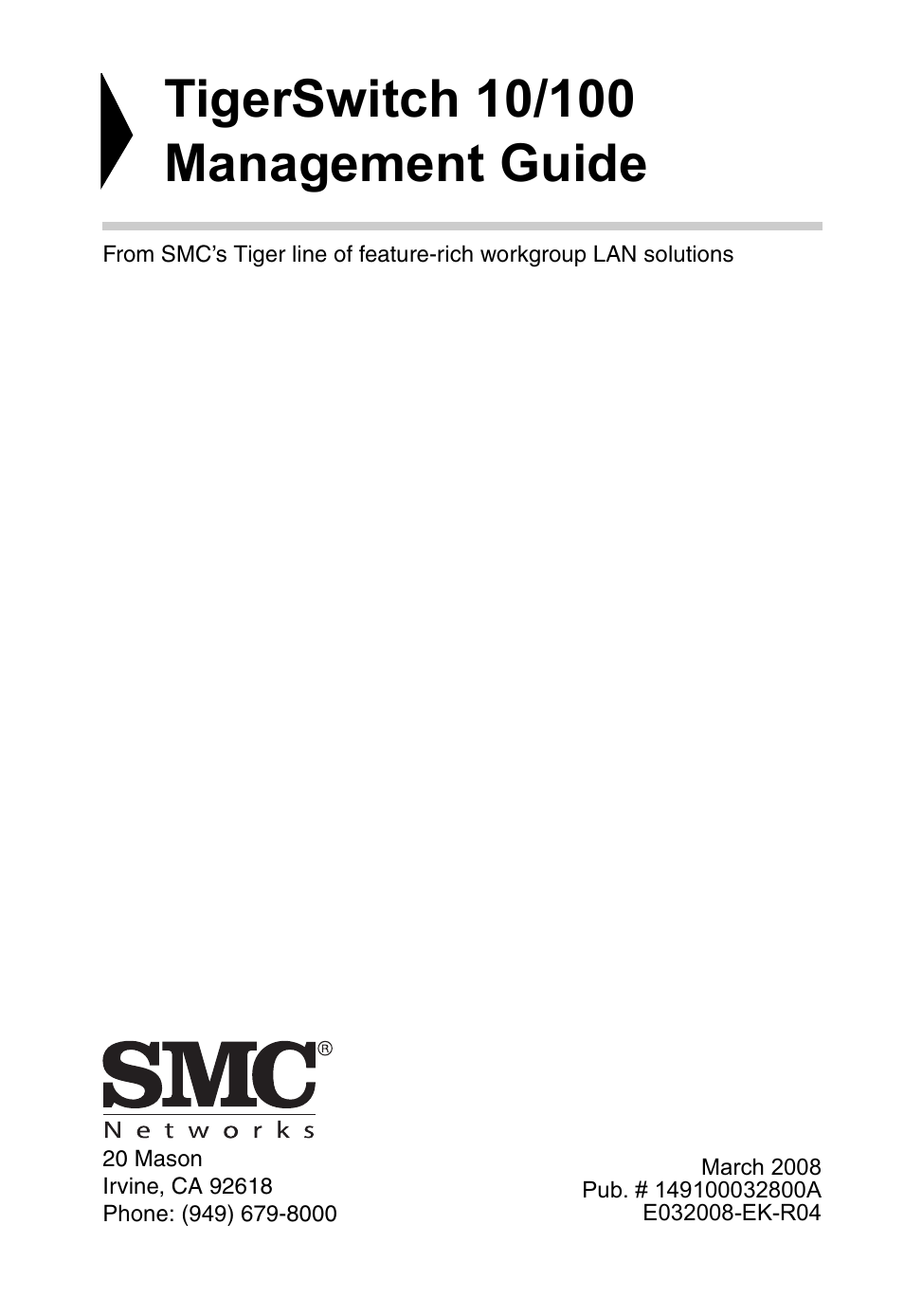 SMC Networks SMC Tiger 10/100 SMC6128PL2 User Manual | Page 3 / 664