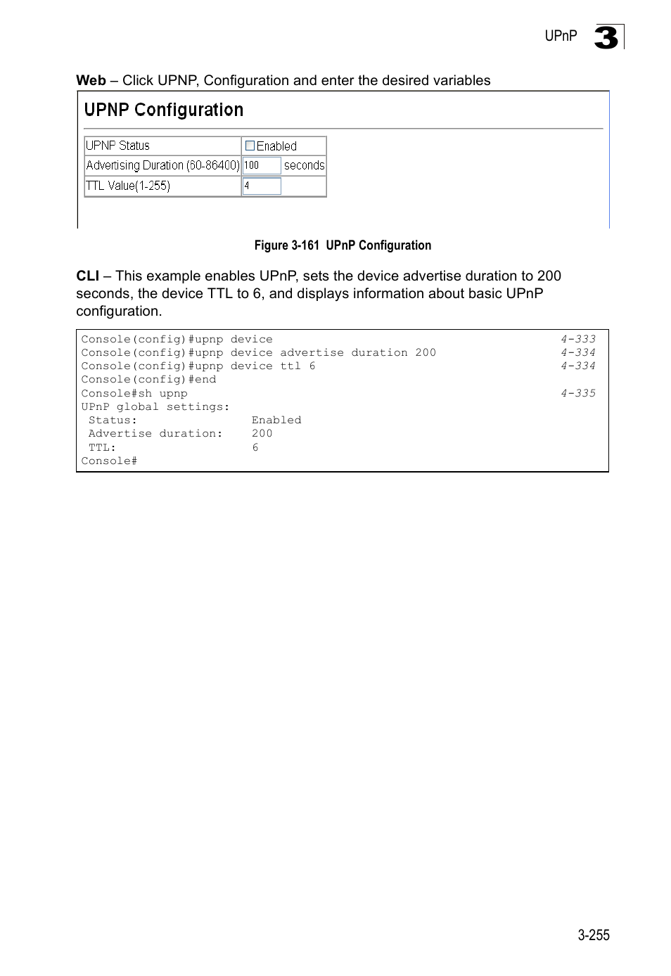 Figure 3-161 upnp configuration | SMC Networks SMC Tiger 10/100 SMC6128PL2 User Manual | Page 307 / 664