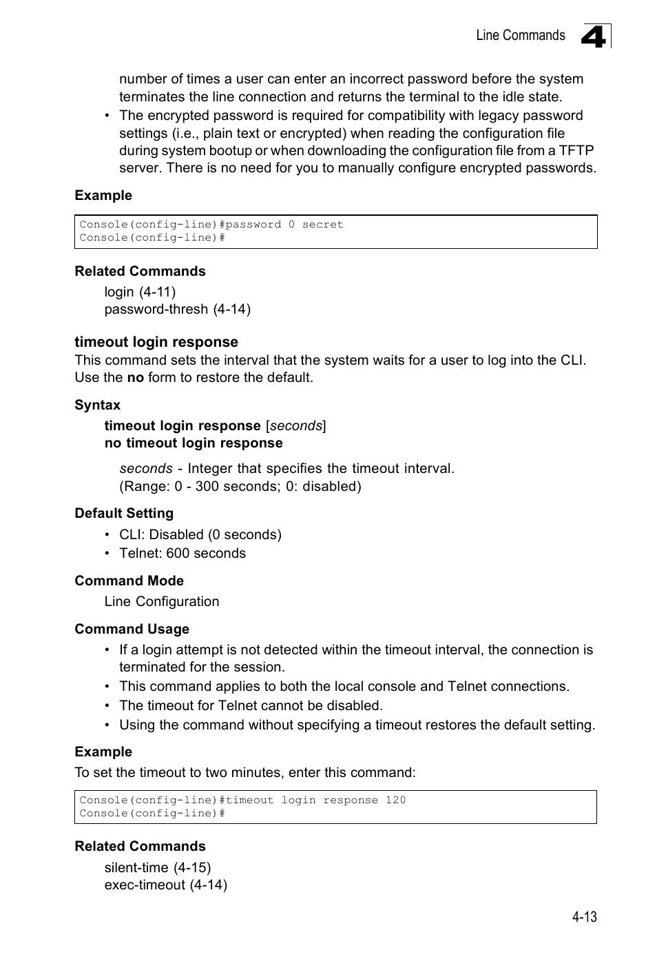 Timeout login response | SMC Networks SMC Tiger 10/100 SMC6128PL2 User Manual | Page 321 / 664