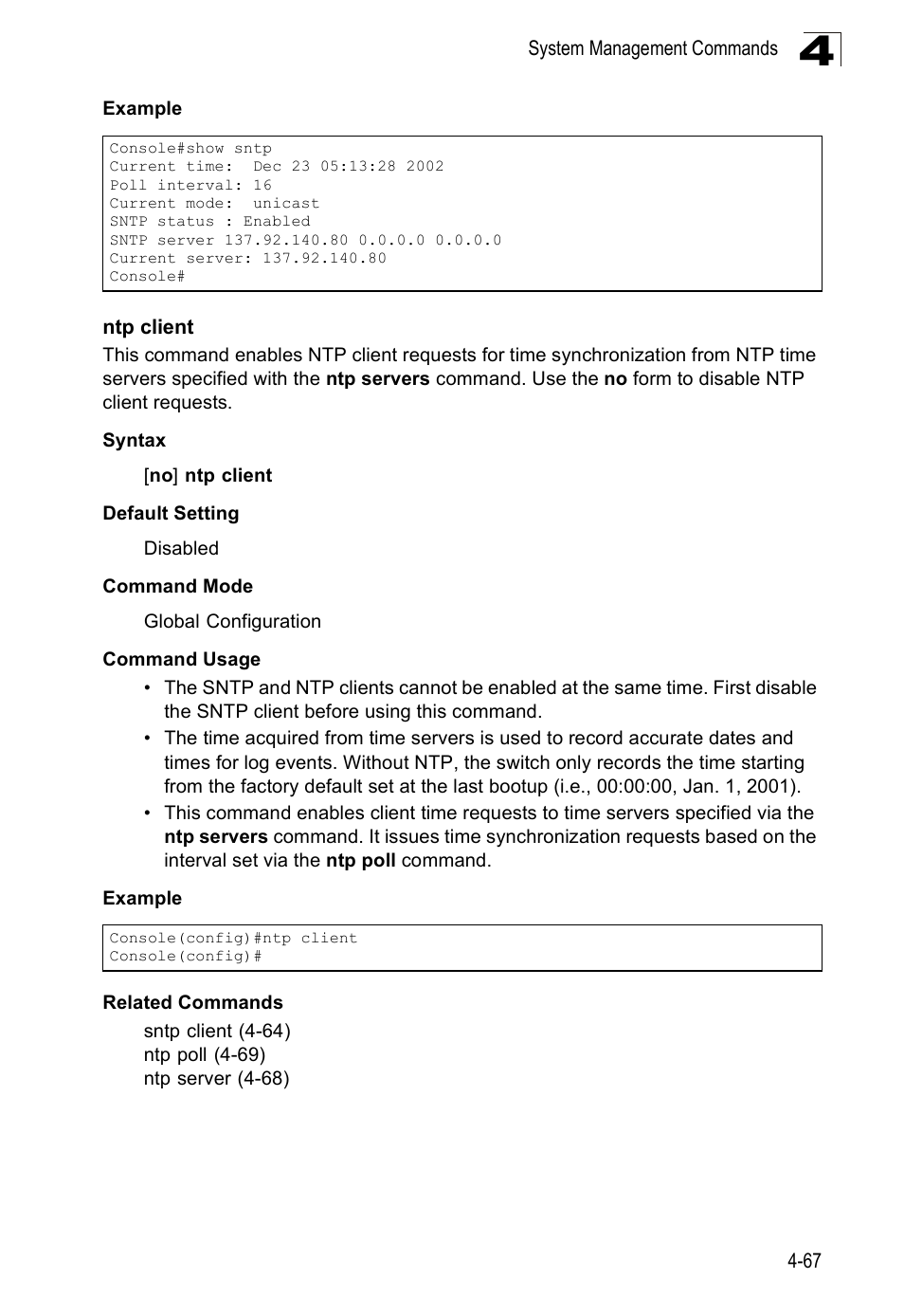 Ntp client | SMC Networks SMC Tiger 10/100 SMC6128PL2 User Manual | Page 375 / 664