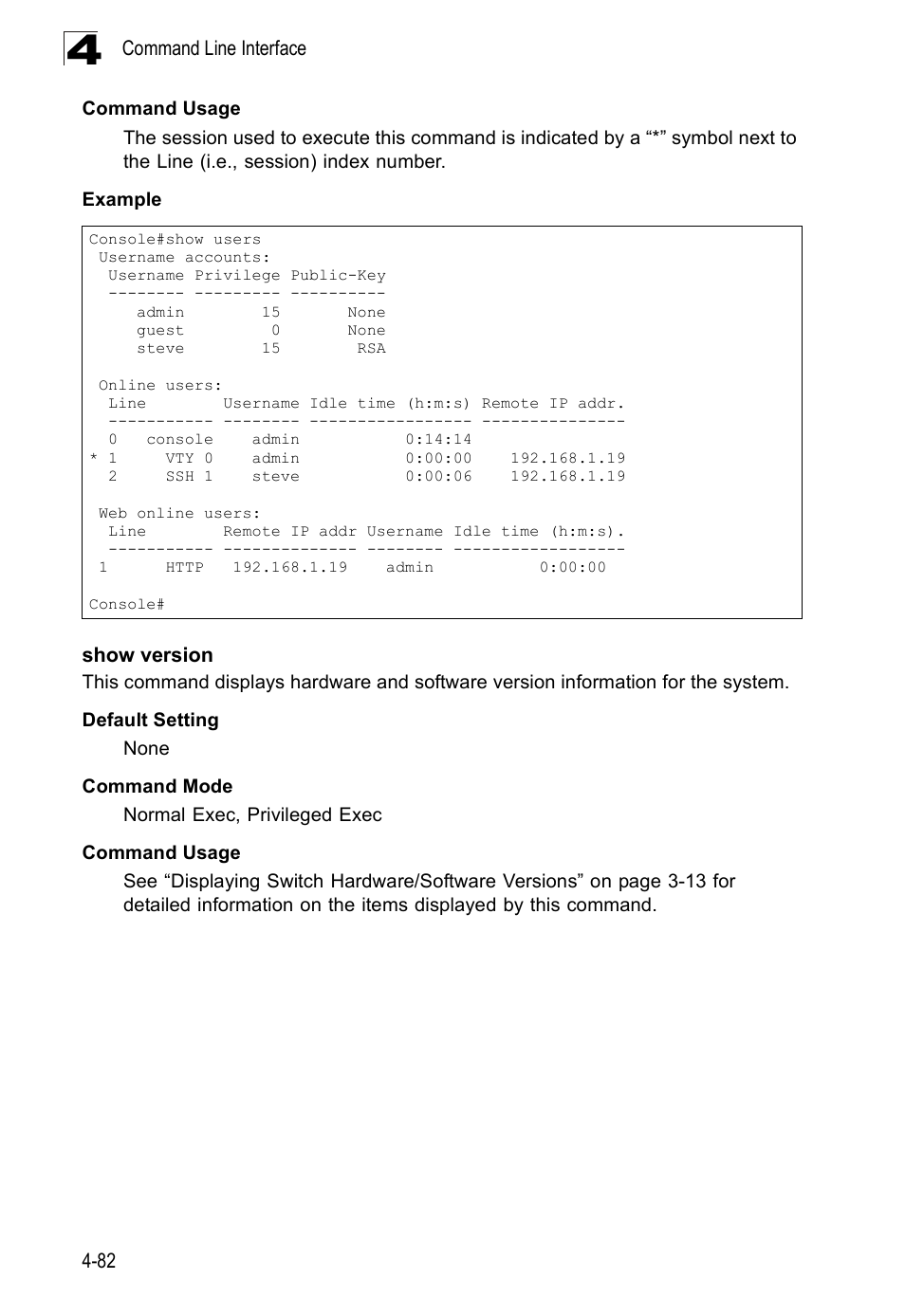 Show version | SMC Networks SMC Tiger 10/100 SMC6128PL2 User Manual | Page 390 / 664