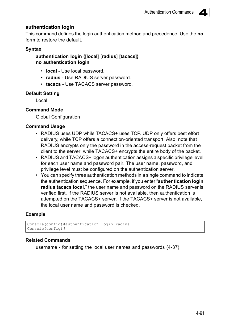 Authentication login, He authentication login c | SMC Networks SMC Tiger 10/100 SMC6128PL2 User Manual | Page 399 / 664