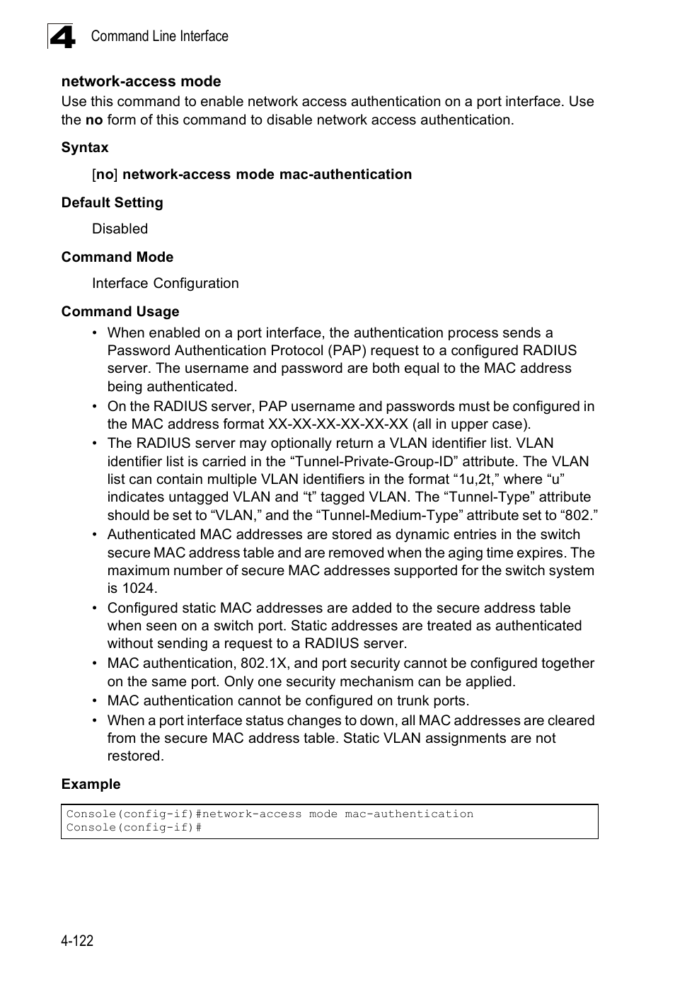 Network-access mode | SMC Networks SMC Tiger 10/100 SMC6128PL2 User Manual | Page 430 / 664