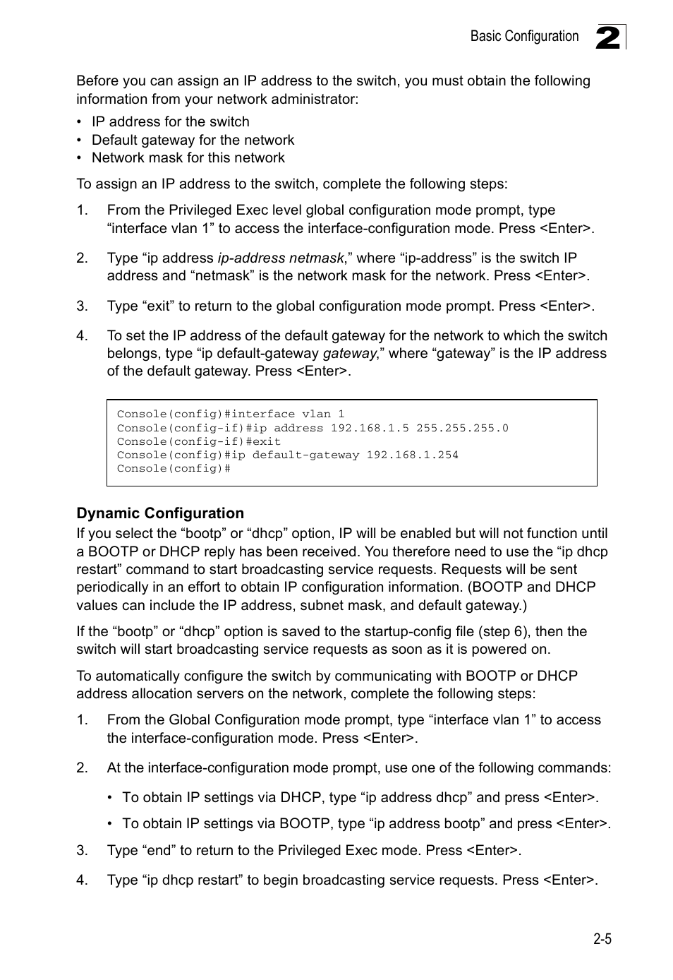 Dynamic configuration | SMC Networks SMC Tiger 10/100 SMC6128PL2 User Manual | Page 47 / 664