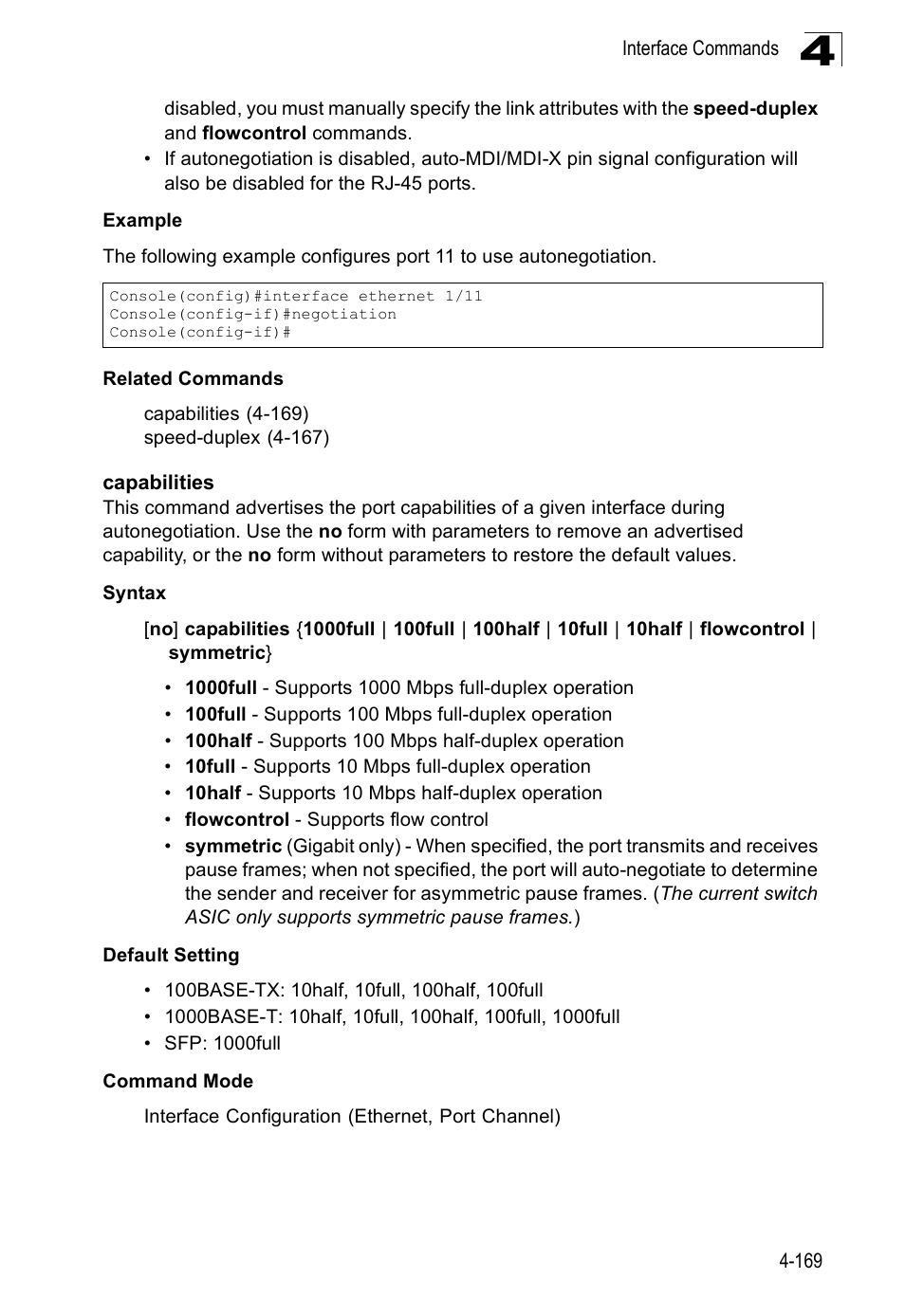 Capabilities, Capabilities 4-169 | SMC Networks SMC Tiger 10/100 SMC6128PL2 User Manual | Page 477 / 664