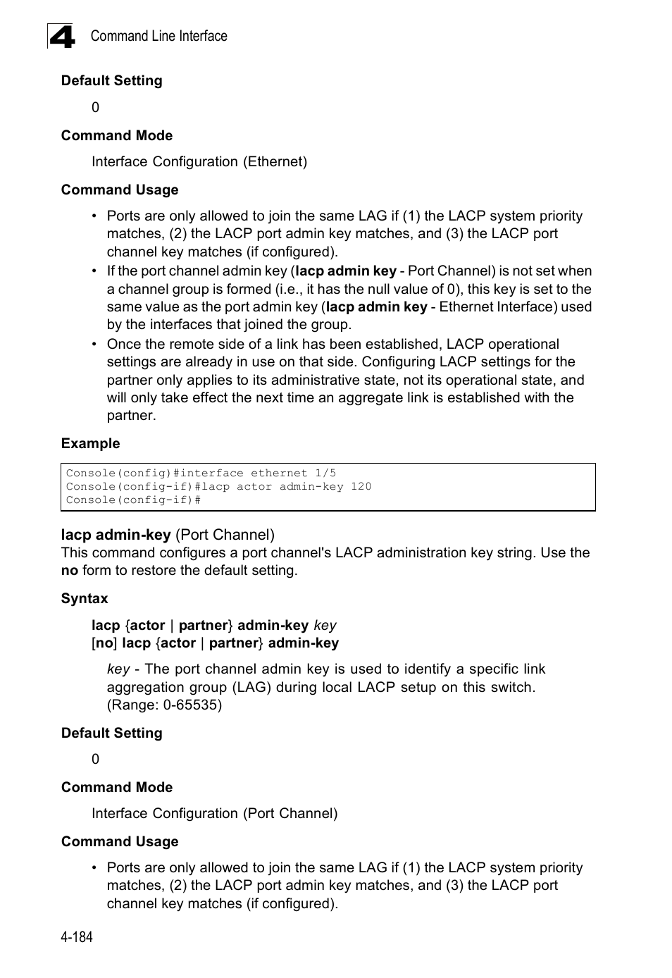 Lacp admin-key (port channel) | SMC Networks SMC Tiger 10/100 SMC6128PL2 User Manual | Page 492 / 664