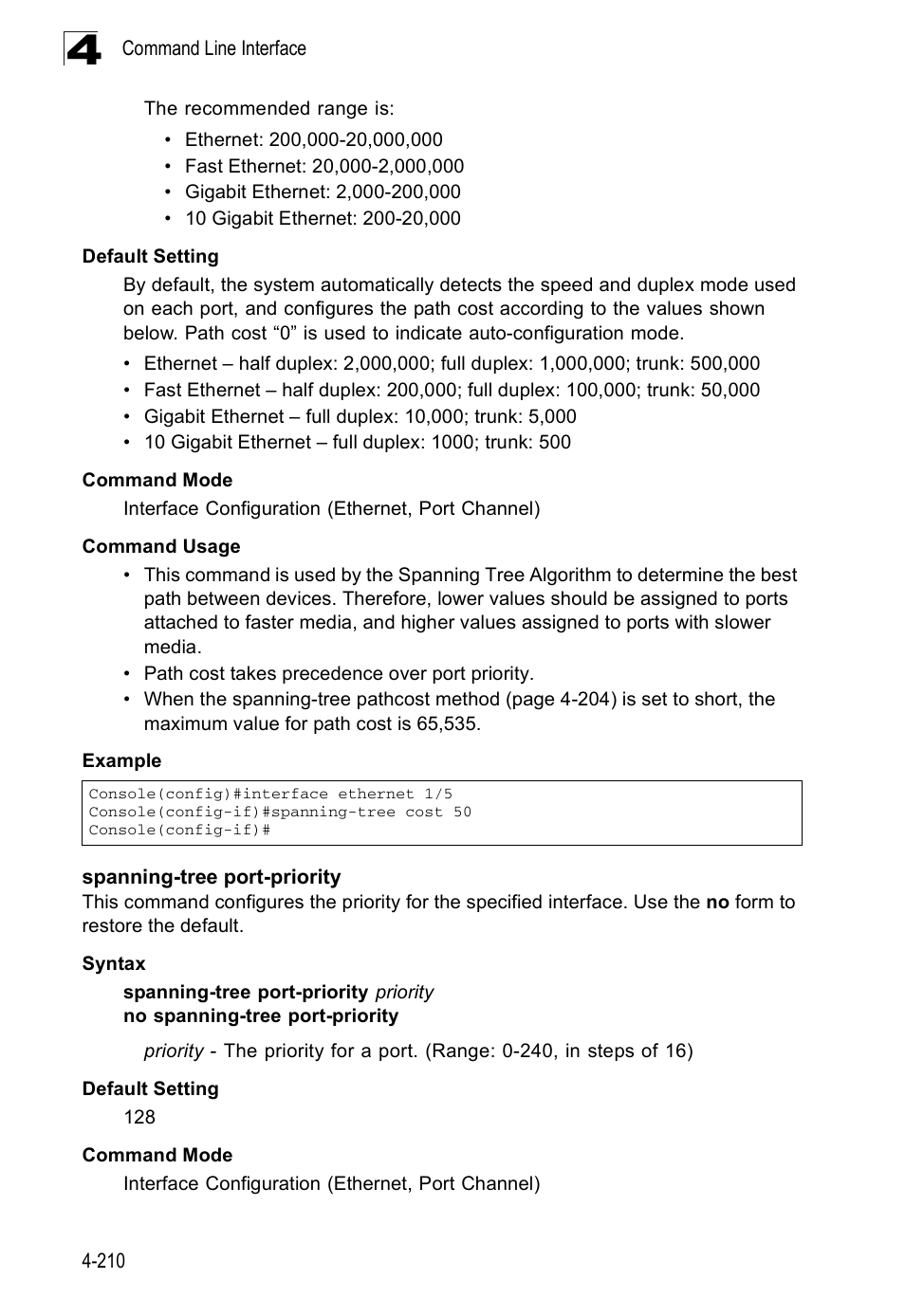 Spanning-tree port-priority | SMC Networks SMC Tiger 10/100 SMC6128PL2 User Manual | Page 518 / 664