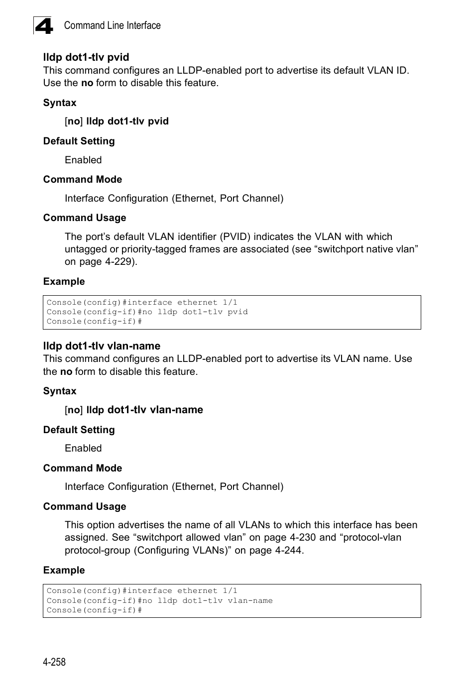 Lldp dot1-tlv pvid, Lldp dot1-tlv vlan-name | SMC Networks SMC Tiger 10/100 SMC6128PL2 User Manual | Page 566 / 664
