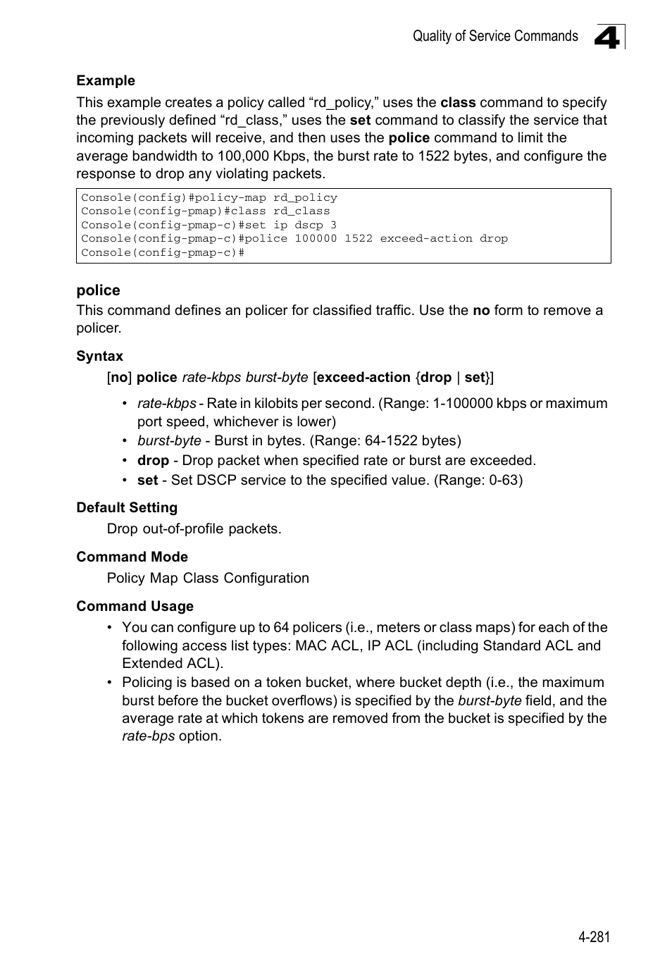 Police 4-281 | SMC Networks SMC Tiger 10/100 SMC6128PL2 User Manual | Page 589 / 664