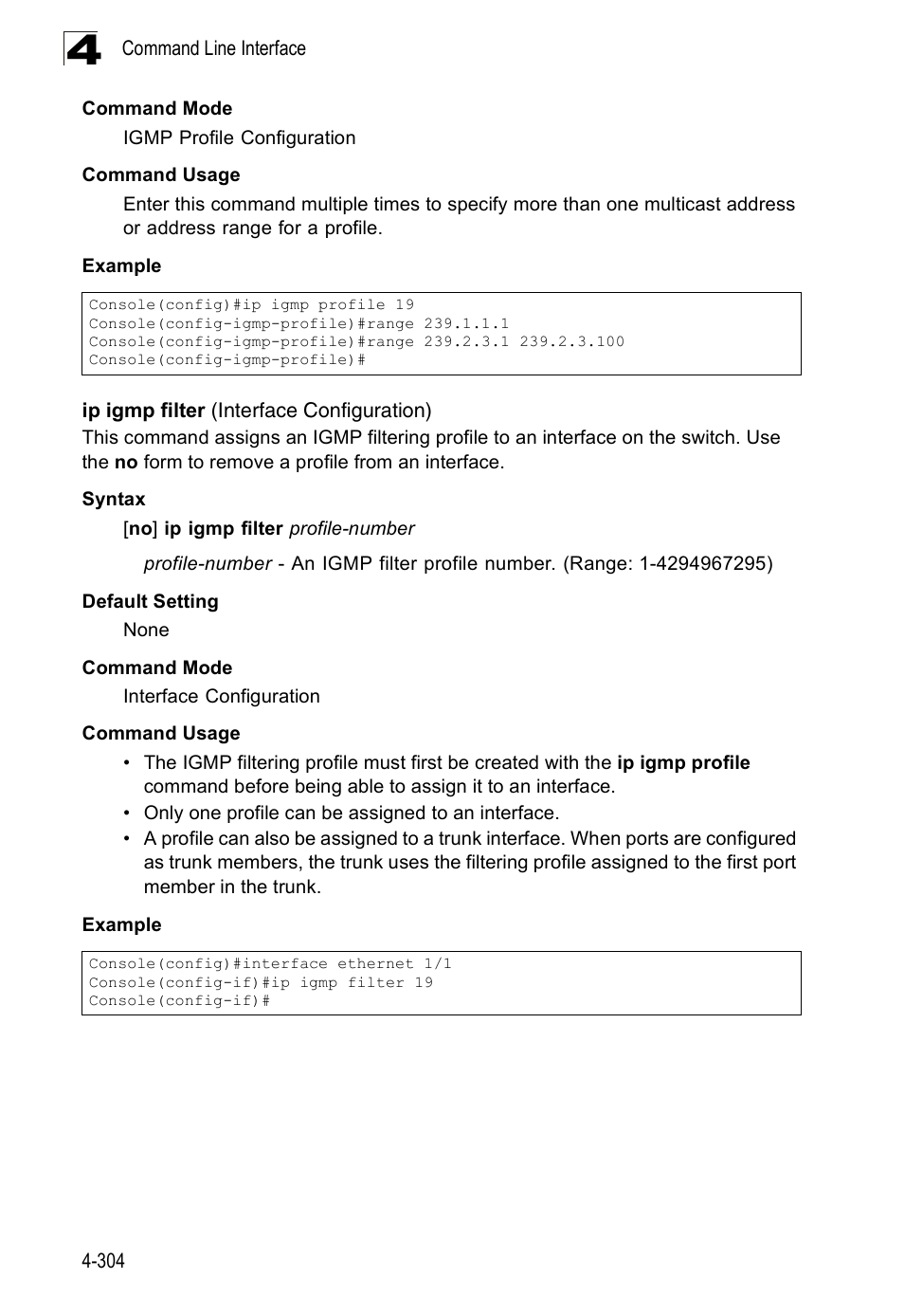 Ip igmp filter (interface configuration) | SMC Networks SMC Tiger 10/100 SMC6128PL2 User Manual | Page 612 / 664