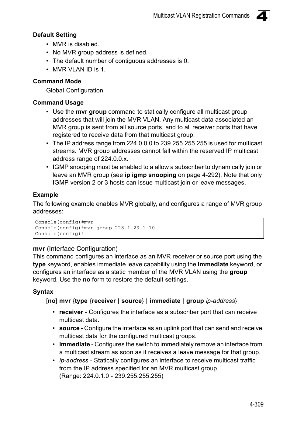 Mvr (interface configuration) | SMC Networks SMC Tiger 10/100 SMC6128PL2 User Manual | Page 617 / 664