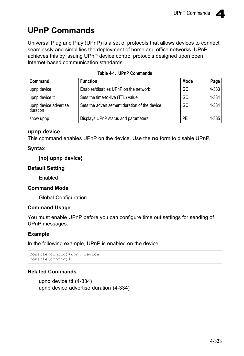 Upnp commands, Upnp device | SMC Networks SMC Tiger 10/100 SMC6128PL2 User Manual | Page 641 / 664